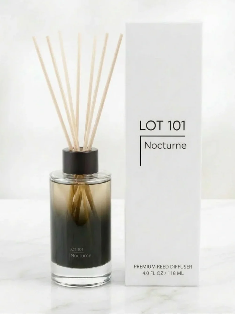LOT 101 Nocturne Reed Diffuser with Reeds Amber, Cardamom & White Leather